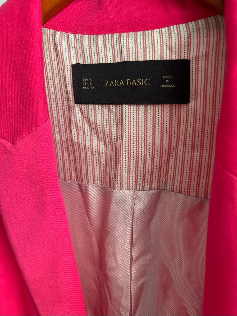 Zara Basic Hot Pink Blazer Size L - Picture 4 of 5